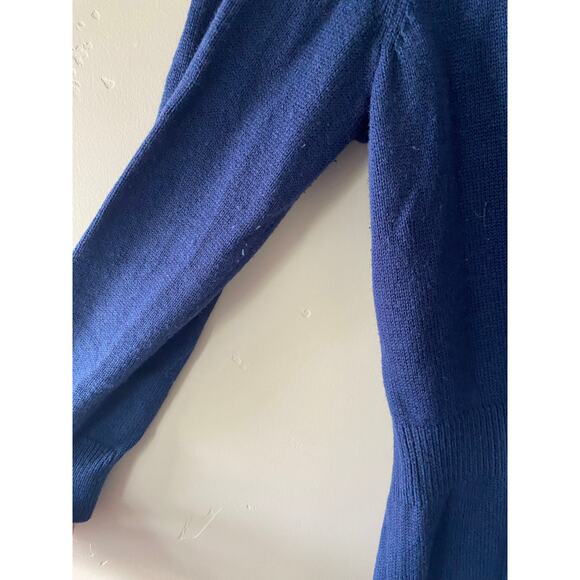 Navy Blue Button Up Ann Taylor 3/4 Sleeve Cardigan- size small - Picture 3 of 5